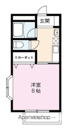 プラムハイツ[1K/26.5m2]の間取図