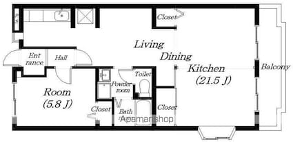 リヴェールＪＵＮⅡ[1LDK/60.05m2]の間取図