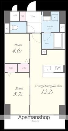 Ｅｖｅｒｇａｒｄｅｎ[2LDK/56.37m2]の間取図