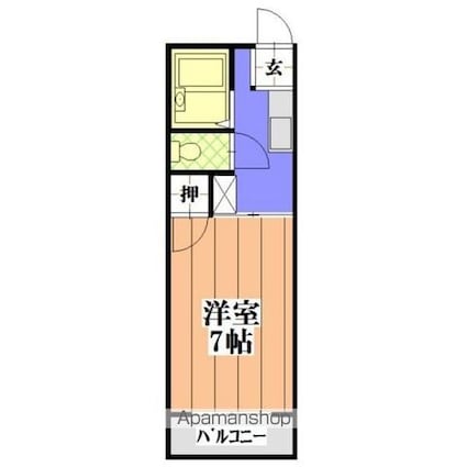 メゾン愛生[1K/21.45m2]の間取図