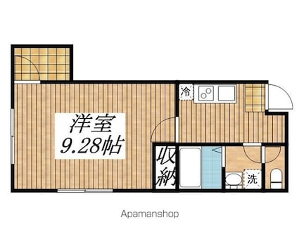 プレジデンシャル　立川[1K/29.6m2]の間取図
