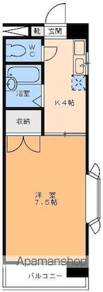 アメニティー味酒[1K/25.12m2]の間取図
