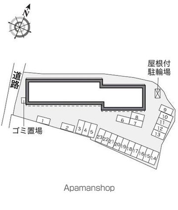 レオパレスシャルマンⅡ[1K/28.02m2]の配置図