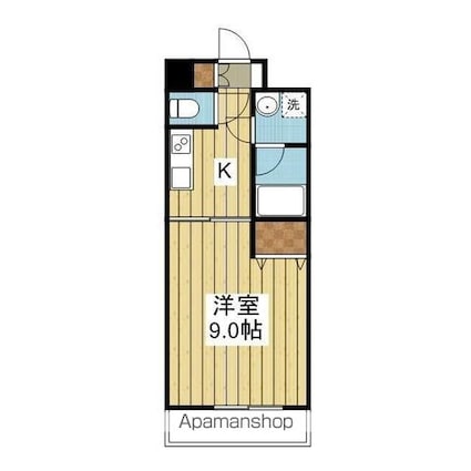 シルキーブリーズ山越[1K/31.06m2]の間取図