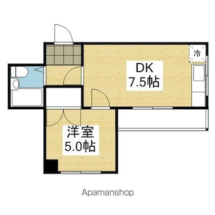 ニュー三番町ハイツ[1DK/32.17m2]の間取図