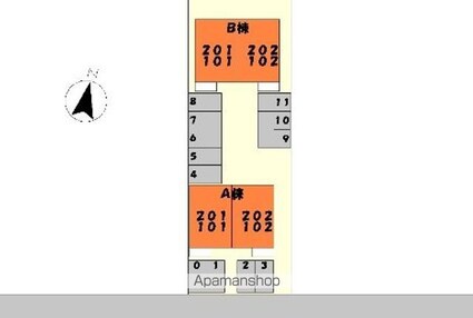メルティー・アイ　Ｂ[2LDK/60.64m2]の配置図