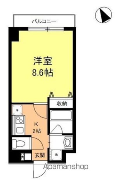 ヴァンクール[1K/26.25m2]の間取図