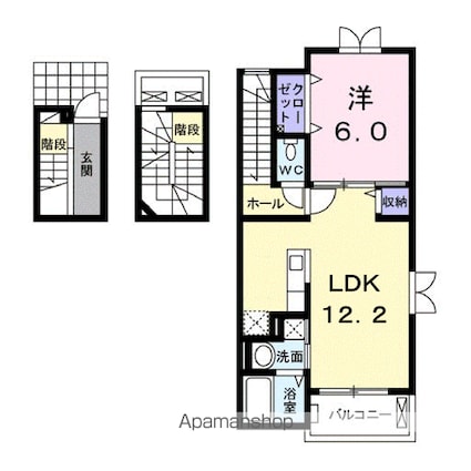 パストーソ　Ⅱ[1LDK/53.01m2]の間取図