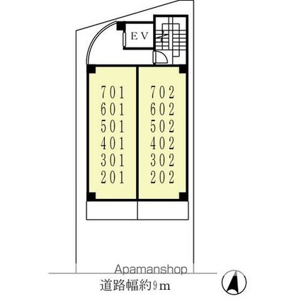 ＲＩＳＥ　ＣＯＵＲＴ　ＢＷ[1K/36m2]の配置図