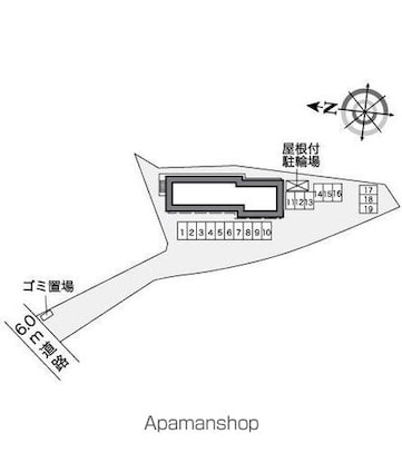 レオパレス浦田[1K/22.35m2]の配置図1
