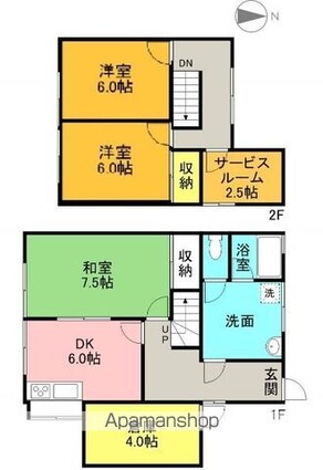 久米グリーンタウン北棟[3DK/79.04m2]の間取図