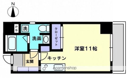 ヴィゴーレ本町[1R/29.6m2]の間取図