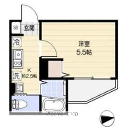 リーフ北小岩[1K/18.12m2]の間取図