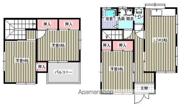 福山市 2階建 築35年の間取り写真