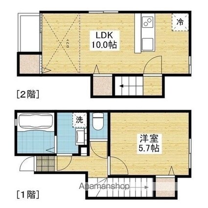 シエスタ南吉田Ｂ棟[1LDK/41.93m2]の間取図