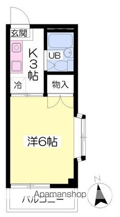 ＰＯＰＯＬＯ宮西[1K/17.01m2]の間取図