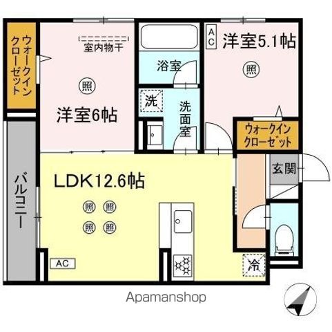 DーROOM板付の間取り写真