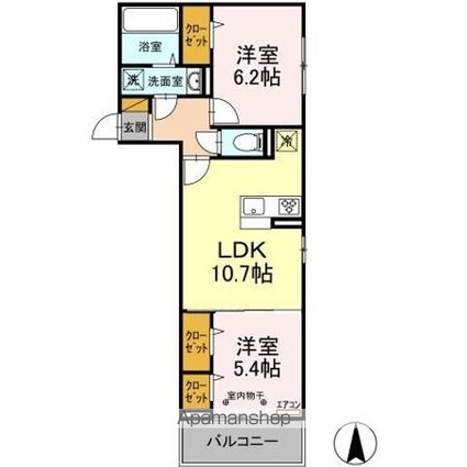 エスポワール[2LDK/52.94m2]の間取図