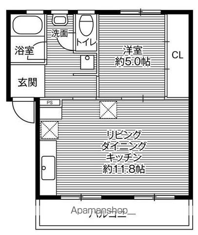 ビレッジハウス鳴滝９号棟の間取り