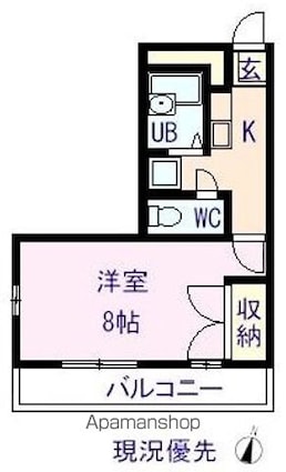 プルミエ[1K/24.84m2]の間取図