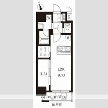 ハーモニーレジデンス名古屋今池[1LDK/34.32m2]の間取図