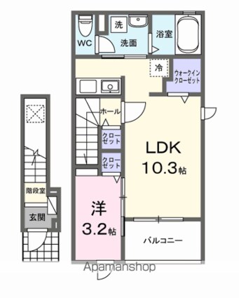 ｅｔｅｒｎｏ　Ｓｏｒａ[1LDK/37.63m2]の間取図