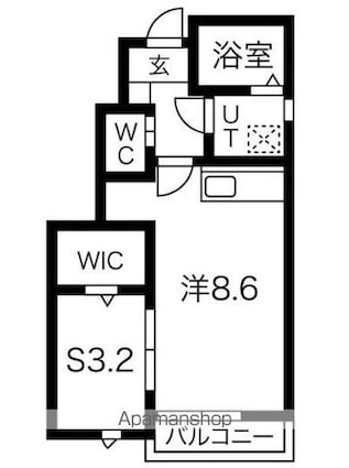 ラ・メゾンモリオカ[1LDK/30.8m2]の間取図