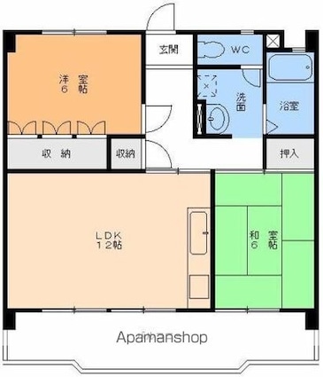 友岡マンション[2LDK/58.32m2]の間取図