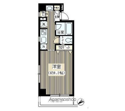 ブレコンプラザ銀座[1K/28.57m2]の間取図