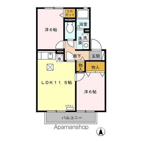 アークパレス 102 ｜ 千葉県千葉市稲毛区山王町112-8（賃貸アパート2LDK・1階・53.44㎡） その2