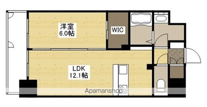 ヴィラシオン大手町[1LDK/44.63m2]の間取図