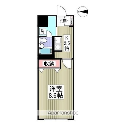 フレクション光が丘[1K/25.57m2]の間取図