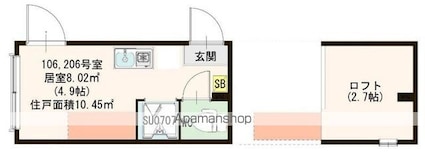 ハーモニーテラス中板橋Ⅲ[1R/10.45m2]の間取図