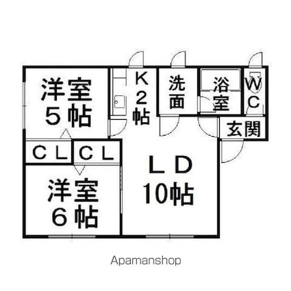 エスペリオ[2LDK/49m2]の間取図