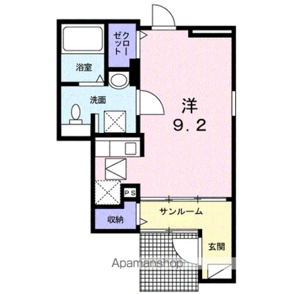 レイクサイド・Ｗｉｎ[1K/27.67m2]の間取図