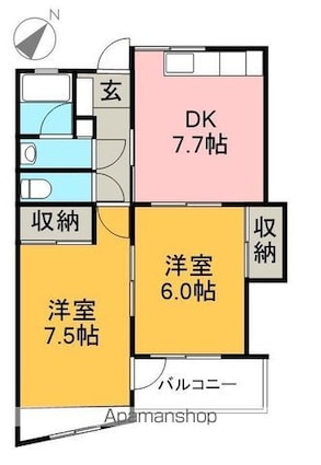ＭＳ高須[2DK/49.47m2]の間取図