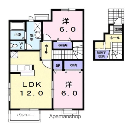 広島県府中市中須町[2LDK/65.64m2]の間取図