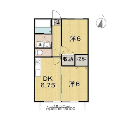 Ｋハウス[2DK/46.66m2]の間取図
