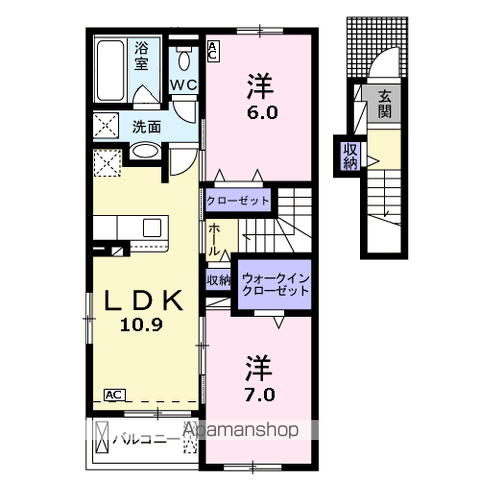 【岐阜市萱場町のアパートの間取り】