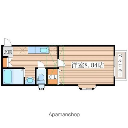 クレセール南吉成弐番館[1K/27.09m2]の間取図