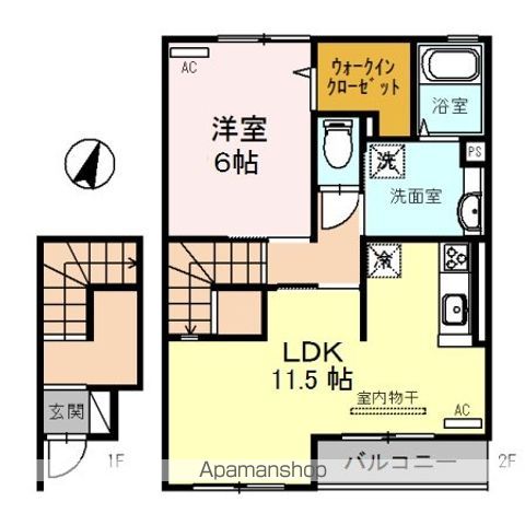 岩出市備前のアパートの間取り