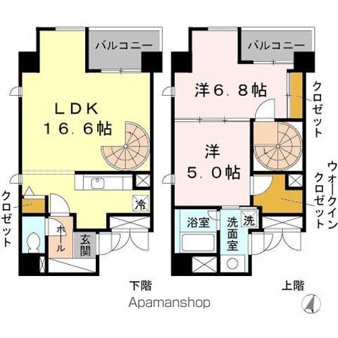 大阪市西区靱本町のマンションの間取り