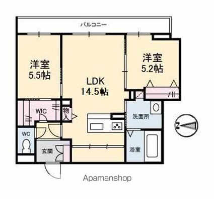 シャーメゾン・アエロポール[2LDK/60.45m2]の内装