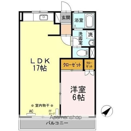 ソレイアード[1LDK/50.23m2]の間取図