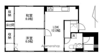 玉越ビル[2LDK/46.51m2]の間取図