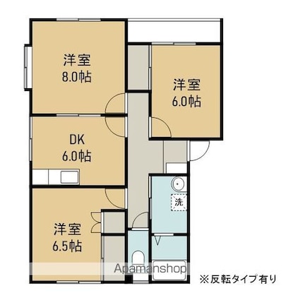 ヴィオラⅡＨ[3DK/62.1m2]の間取図