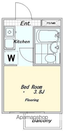 東京都新宿区若葉１丁目[1R/12m2]の間取図