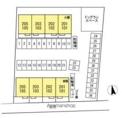 ラ・ソフィー[2LDK/65.02m2]の配置図