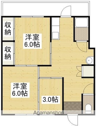大福マンション引野[2K/49m2]の間取図