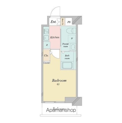 ＲＪＲリクロス高砂[1K/20.44m2]の間取図